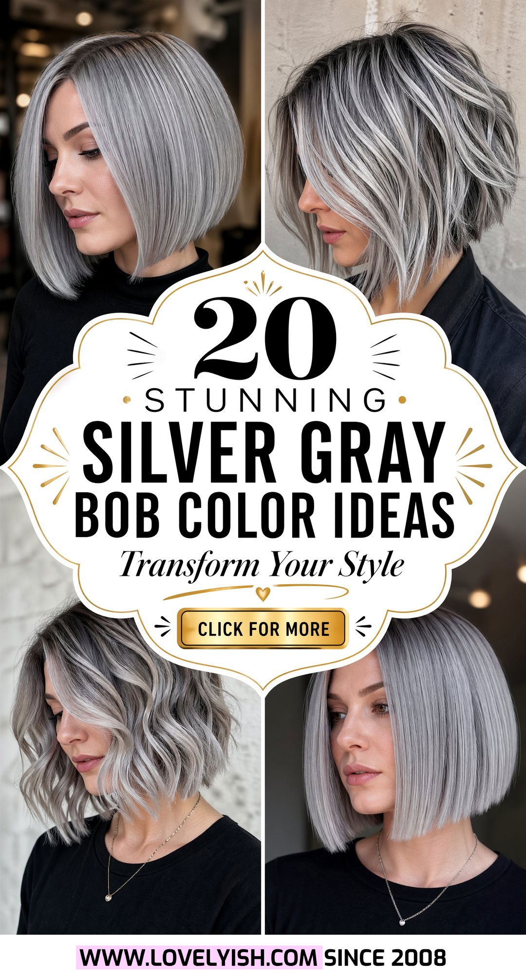 20 Stunning Silver Gray Bob Color Ideas To Transform Your Look - 20 Stunning Silver Gray Bob Color Ideas To Transform Your Look