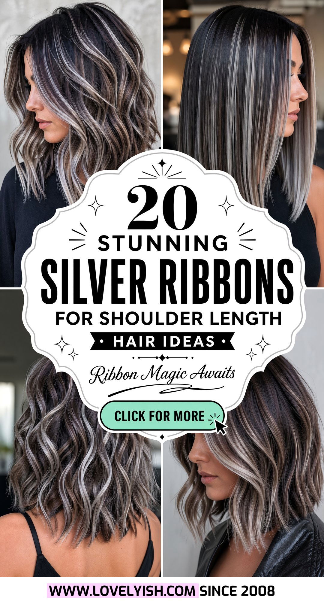 20 Stunning Silver Ribbons For Shoulder Length Hair Ideas - 20 Stunning Silver Ribbons For Shoulder Length Hair Ideas