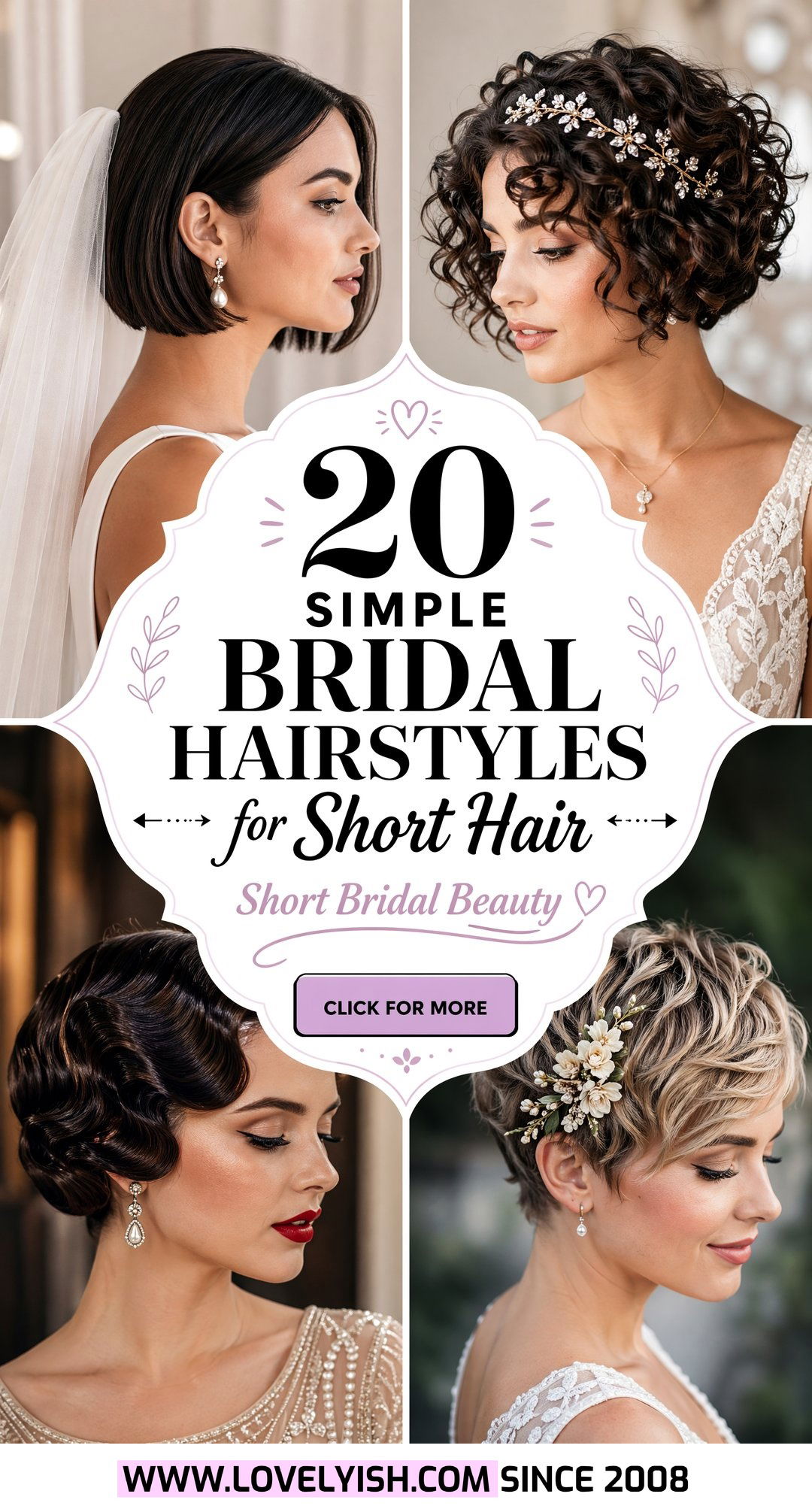 20 Stunning Simple Bridal Hairstyle for Short Hair Ideas - 20 Stunning Simple Bridal Hairstyle for Short Hair Ideas