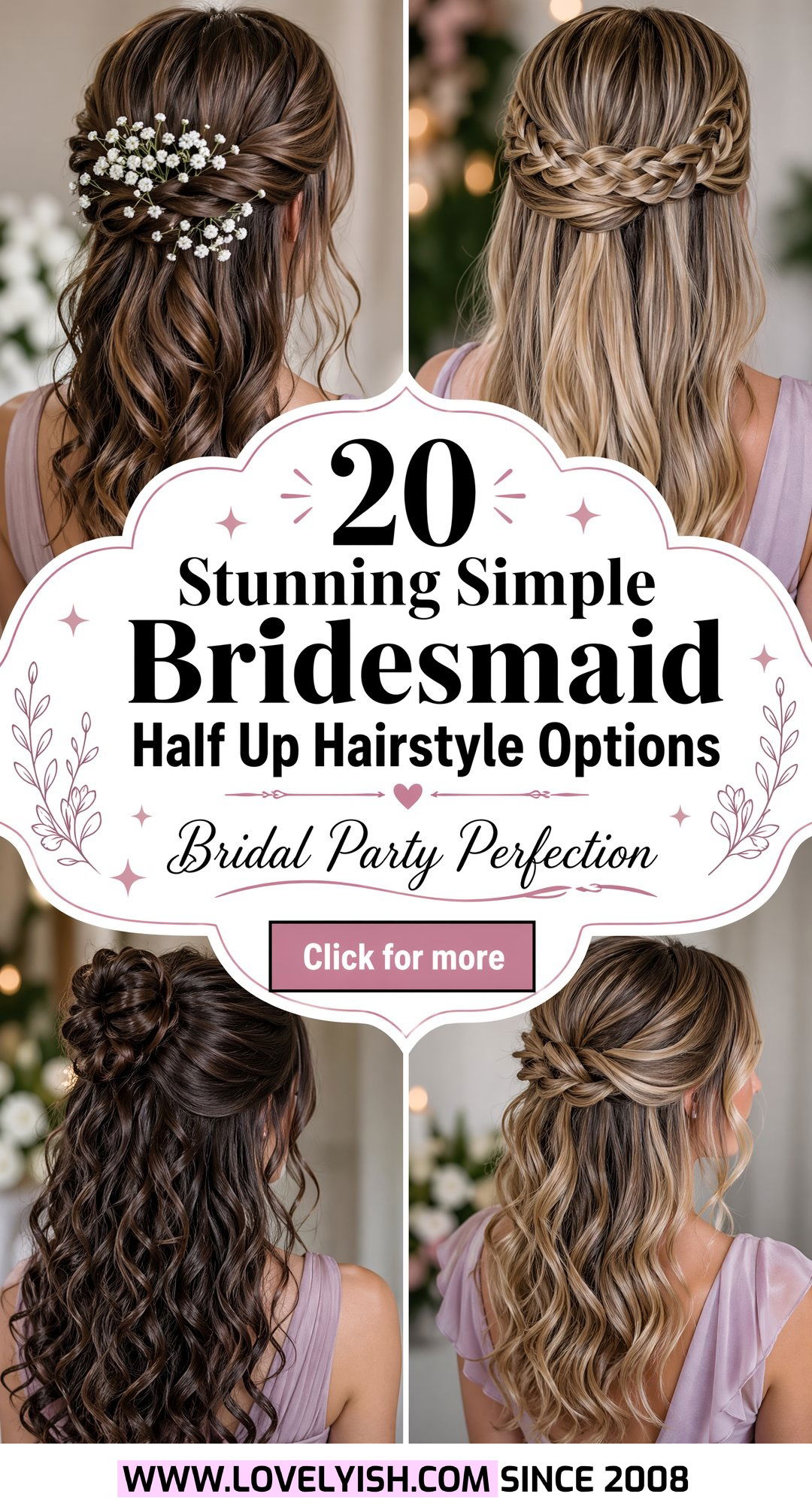 20 Stunning Simple Bridesmaid Half Up Hairstyle Options - 20 Stunning Simple Bridesmaid Half Up Hairstyle Options