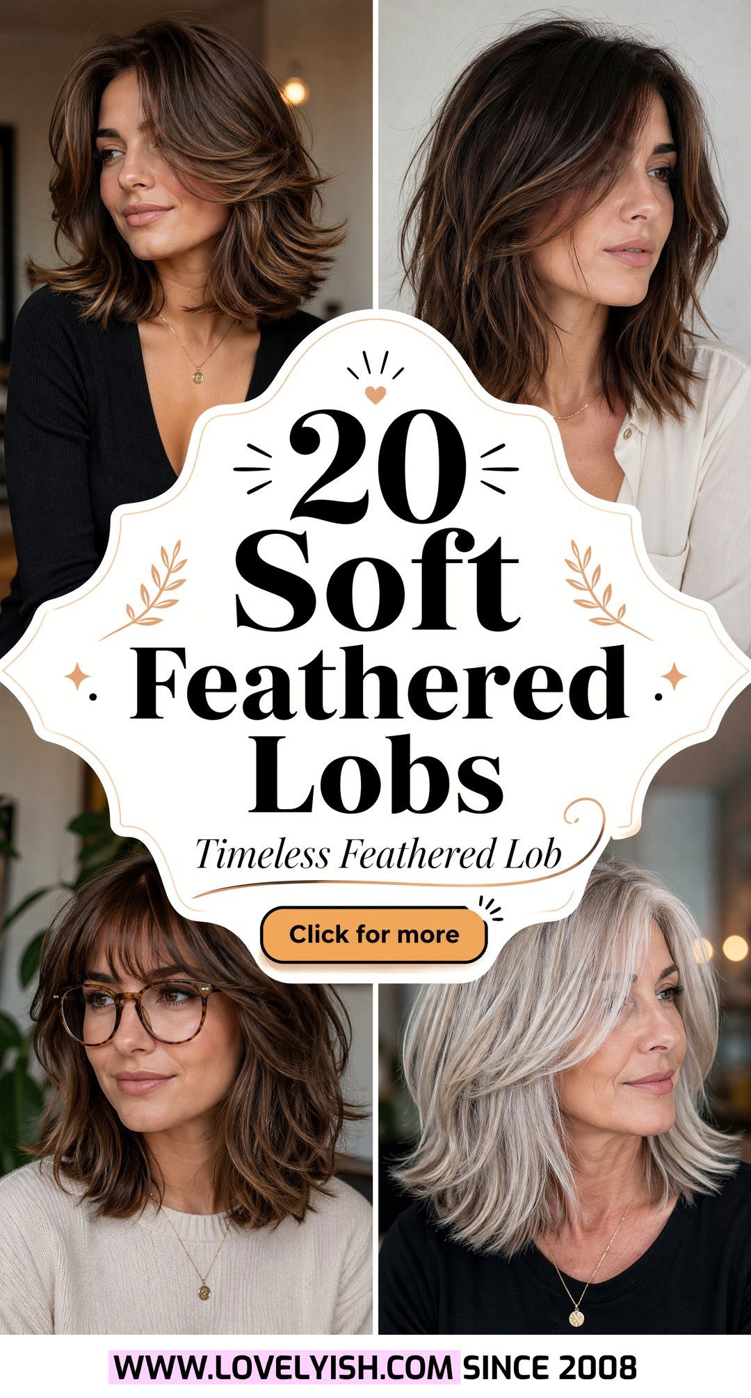 20 Stunning Soft Feathered Lob For Older Women To Try Now - 20 Stunning Soft Feathered Lob For Older Women To Try Now