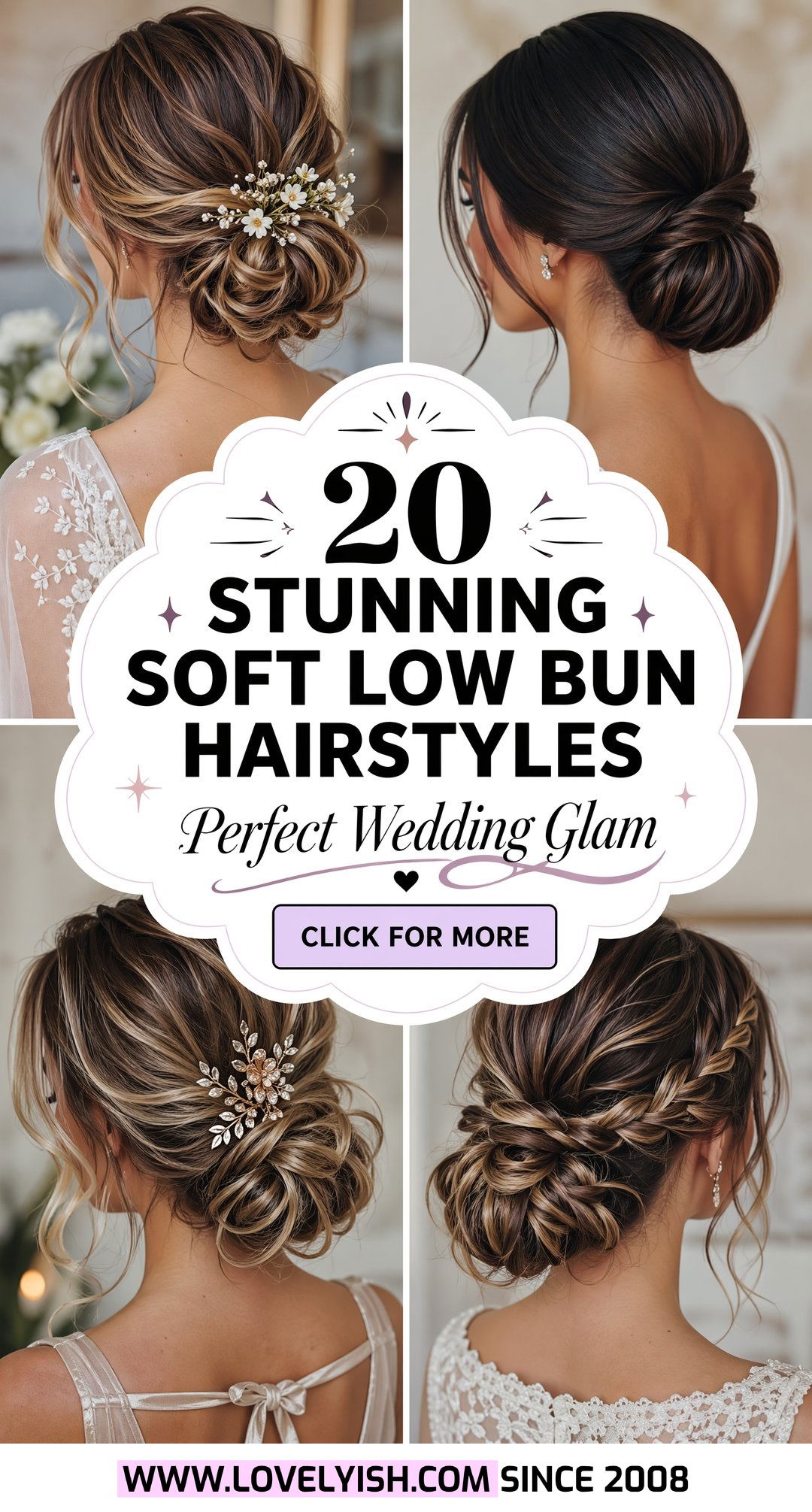 20 Stunning Soft Low Bun Hairstyles for Wedding Guests - 20 Stunning Soft Low Bun Hairstyles for Wedding Guests