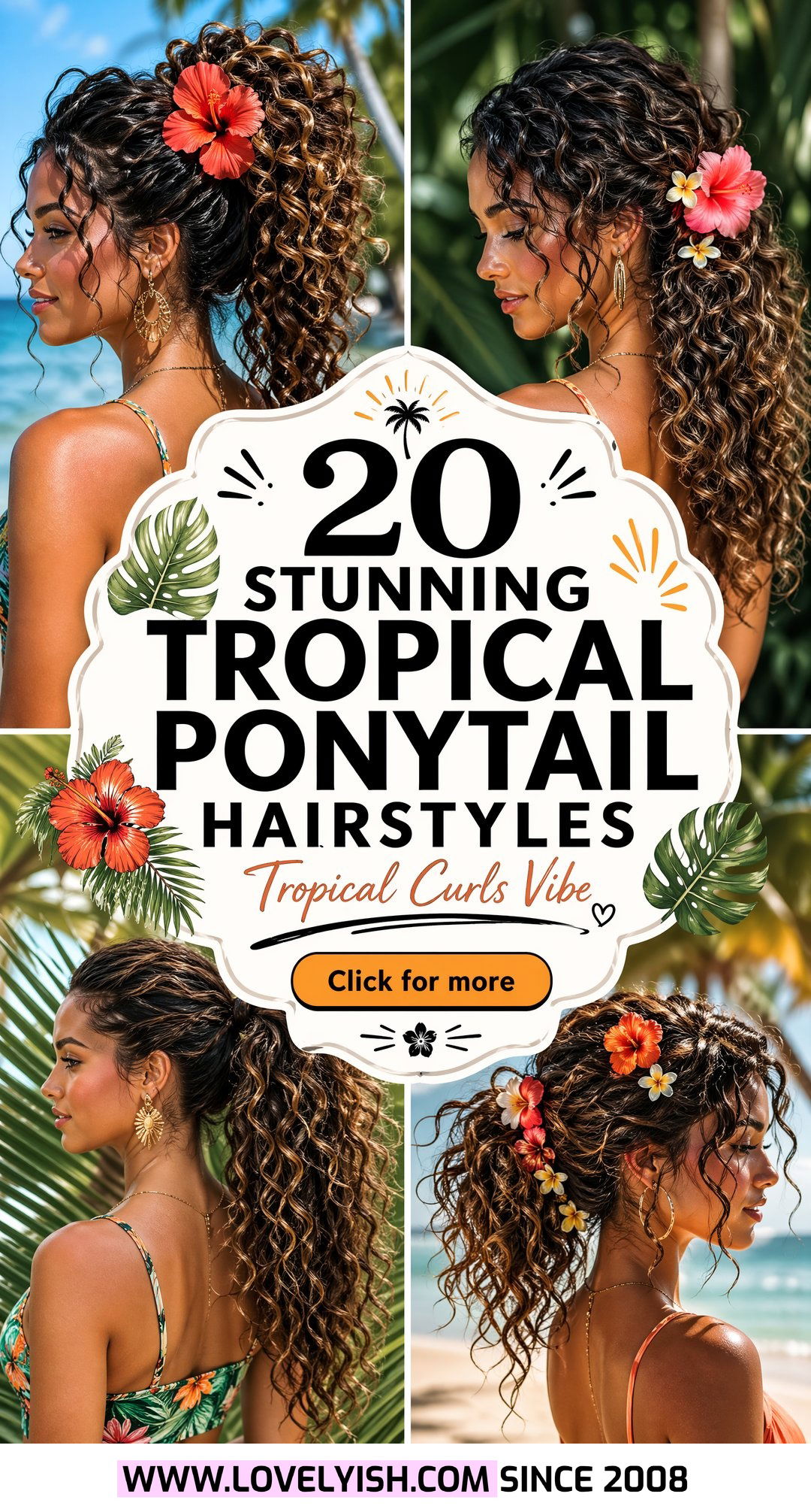 20 Stunning Tropical Ponytail Hairstyle Ideas With Curls - 20 Stunning Tropical Ponytail Hairstyle Ideas With Curls