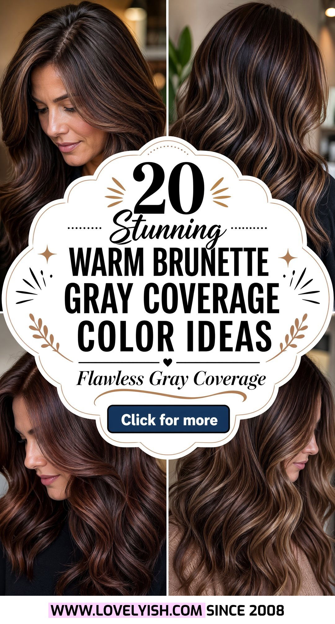 20 Stunning Warm Brunette Gray Coverage Color Ideas for You - 20 Stunning Warm Brunette Gray Coverage Color Ideas for You