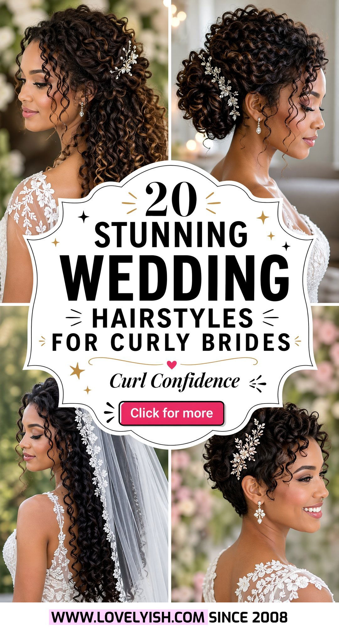20 Stunning Wedding Hairstyles for Curly Brides to Try - 20 Stunning Wedding Hairstyles for Curly Brides to Try