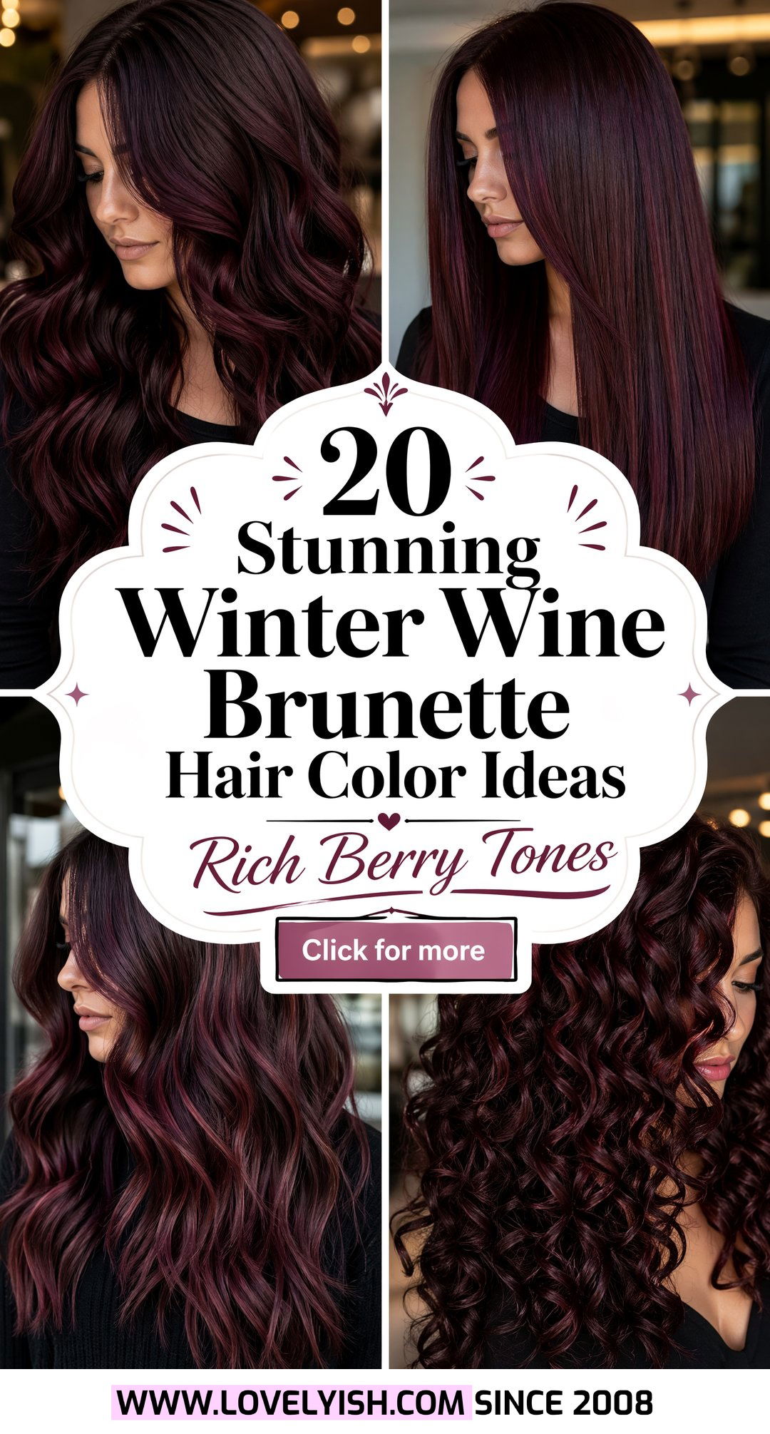 20 Stunning Winter Wine Brunette Hair Color Ideas for You - 20 Stunning Winter Wine Brunette Hair Color Ideas for You