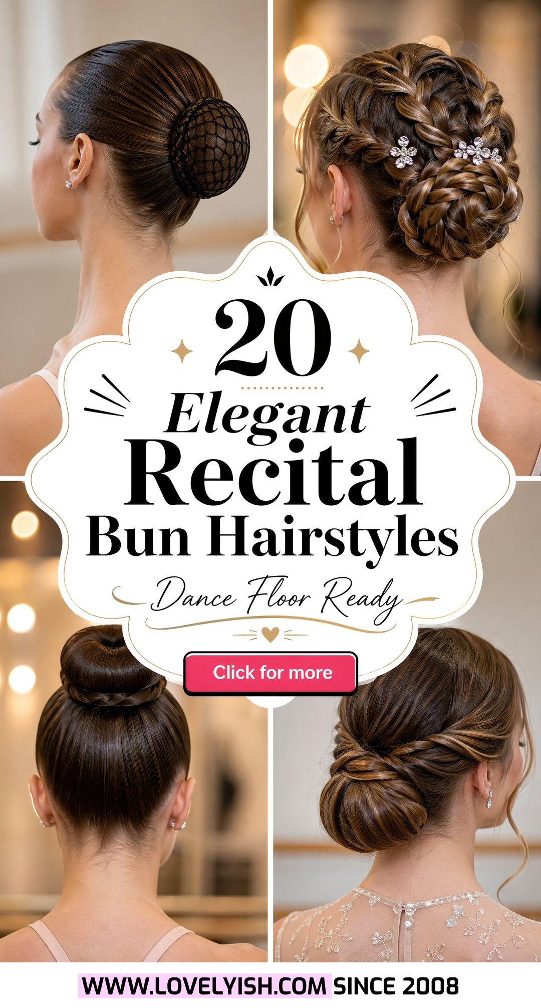 20 Stunning and Elegant Recital Bun Hairstyles for Dancers - 20 Stunning & Elegant Recital Bun Hairstyles for Dancers