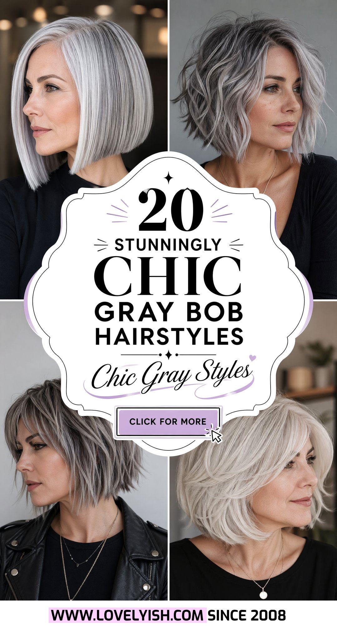 20 Stunningly Chic Gray Bob Hairstyles to Rock This Year - 20 Stunningly Chic Gray Bob Hairstyles to Rock This Year