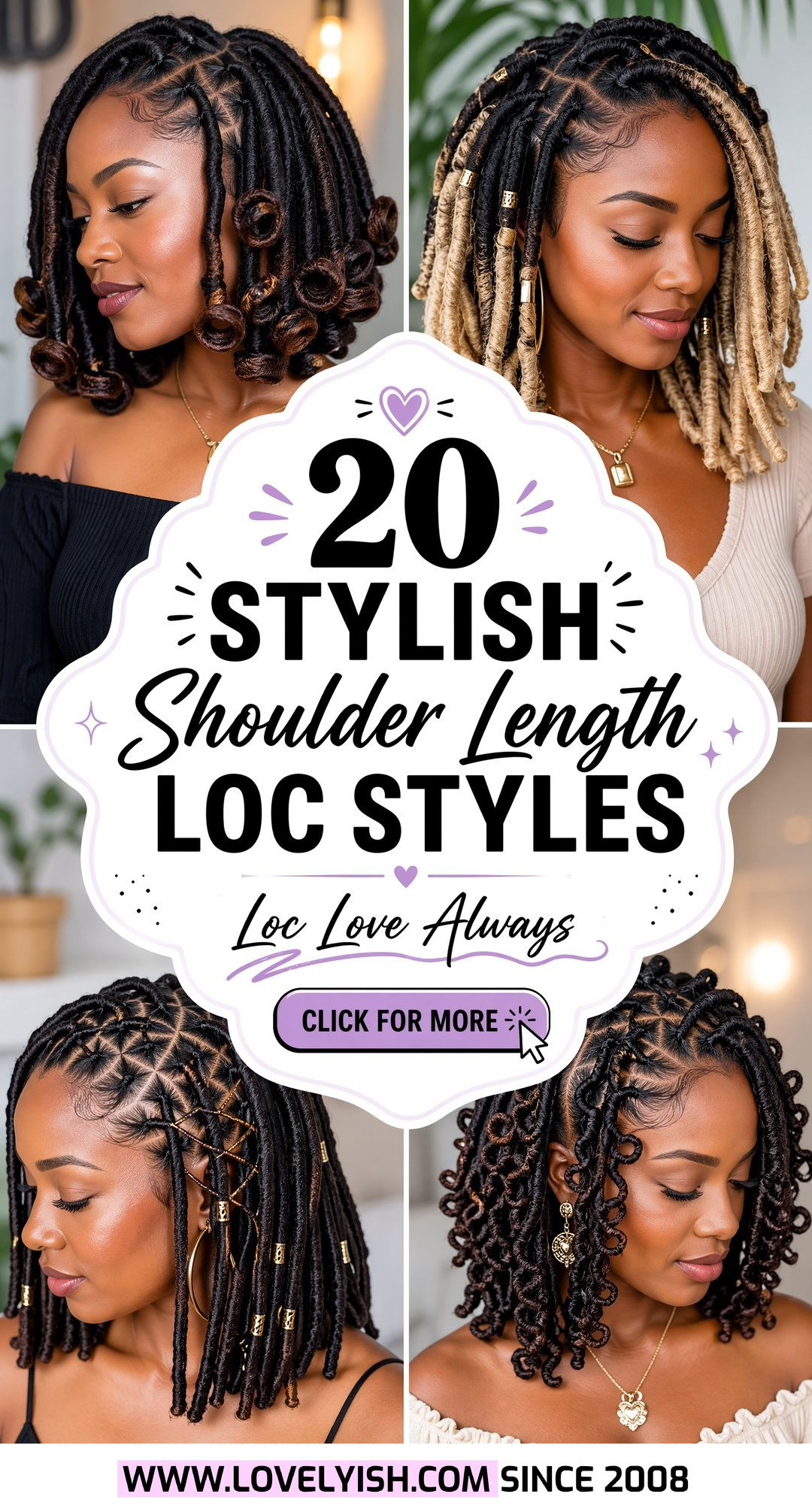 20 Stylish Shoulder Length Loc Styles You Will Absolutely Love - 20 Stylish Shoulder Length Loc Styles You Will Absolutely Love