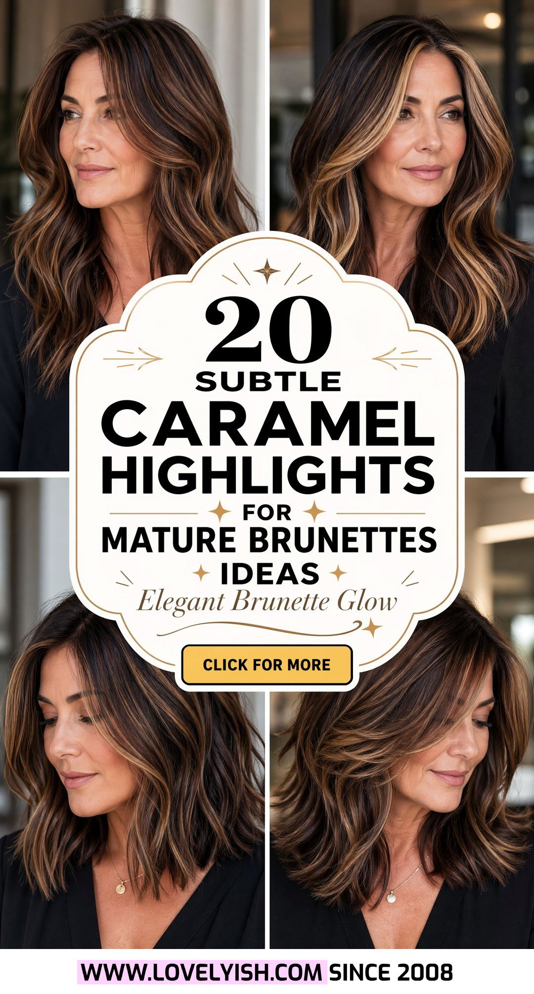 20 Subtle Caramel Highlights for Mature Brunettes Looks - 20 Subtle Caramel Highlights for Mature Brunettes Looks