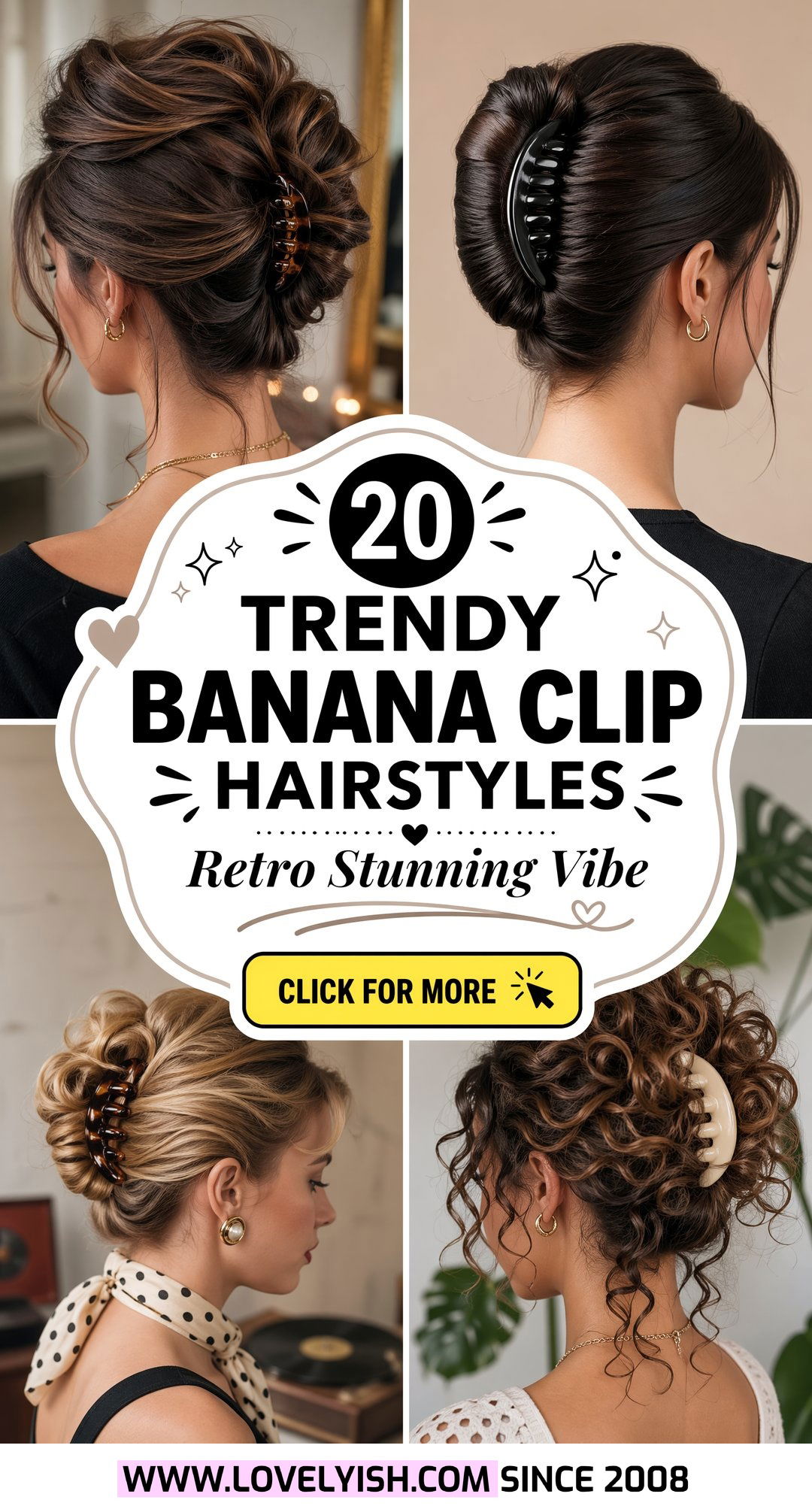 20 Trendy Banana Clip Hairstyles For A Stunning Retro Vibe - 20 Trendy Banana Clip Hairstyles For A Stunning Retro Vibe