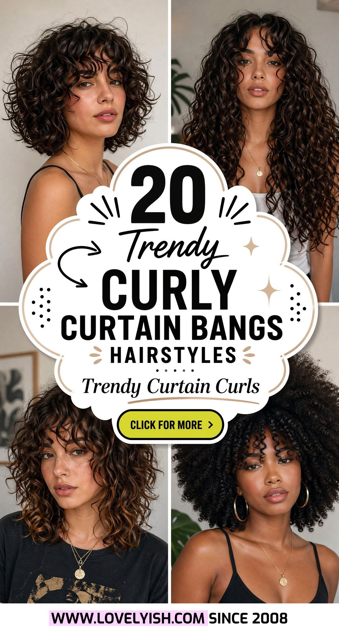 20 Trendy Curly Curtain Bangs Hairstyle Ideas to Copy Now - 20 Trendy Curly Curtain Bangs Hairstyle Ideas to Copy Now