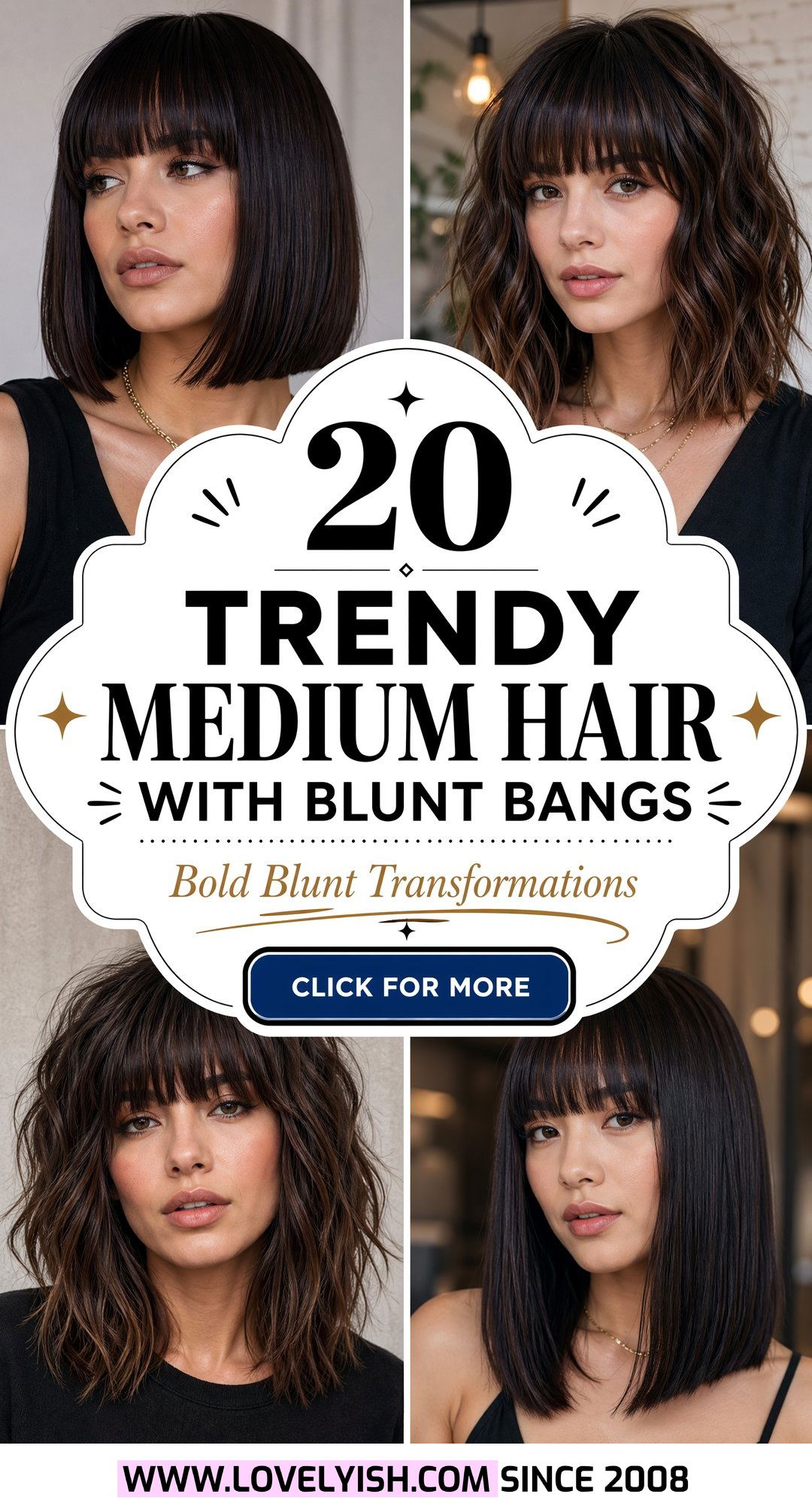 20 Trendy Medium Hair With Blunt Bangs to Transform Your Look - 20 Trendy Medium Hair With Blunt Bangs to Transform Your Look