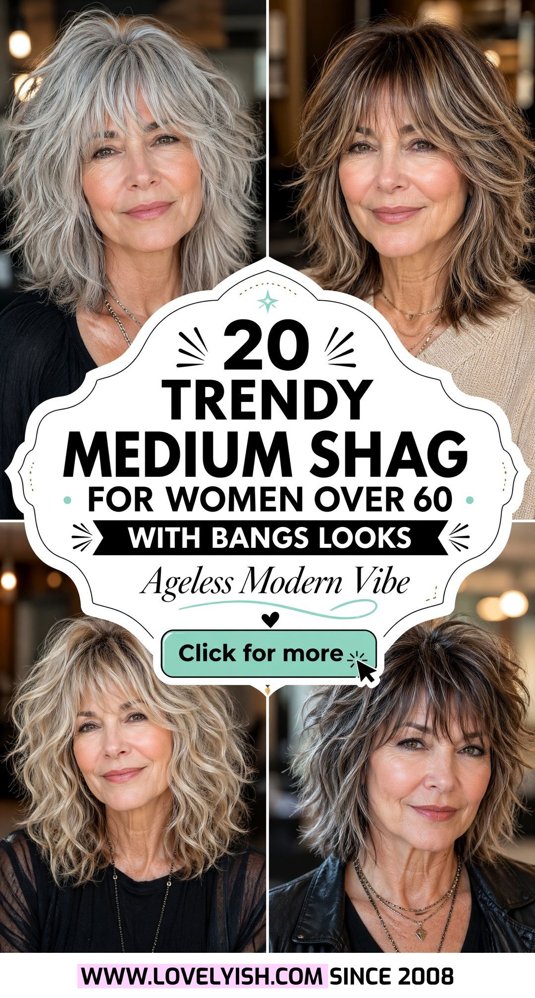20 Trendy Medium Shag for Women Over 60 With Bangs Looks - 20 Trendy Medium Shag for Women Over 60 With Bangs Looks