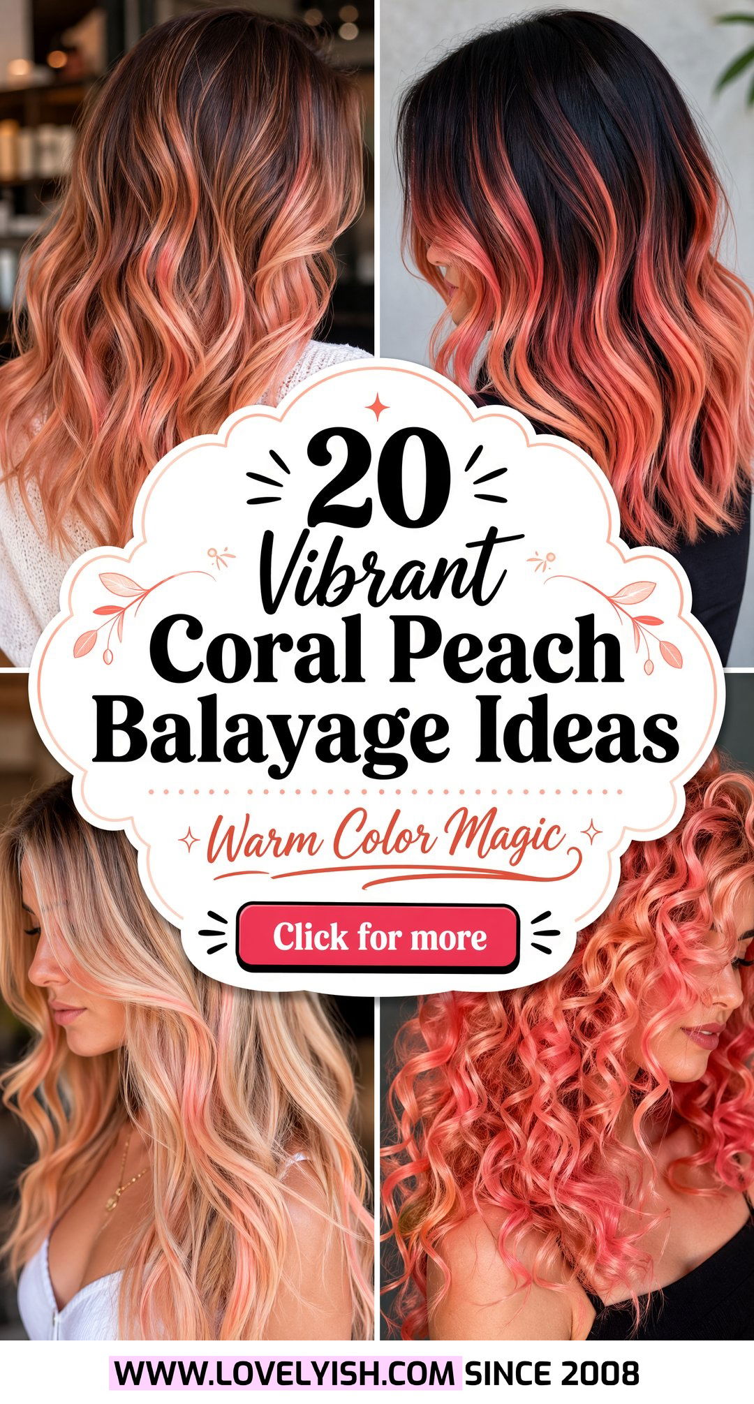 20 Vibrant Coral Peach Balayage Ideas For Your Next Look - 20 Vibrant Coral Peach Balayage Ideas For Your Next Look