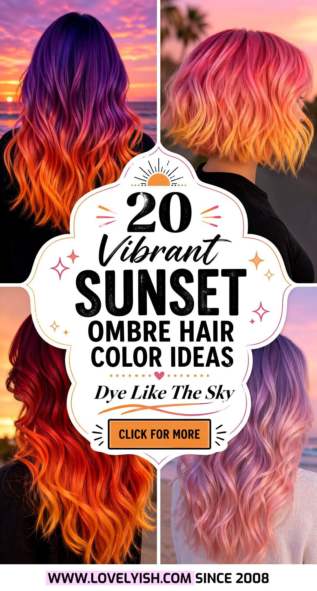 20 Vibrant Sunset Ombre Hair Color Ideas to Try This Year - 20 Vibrant Sunset Ombre Hair Color Ideas to Try This Year