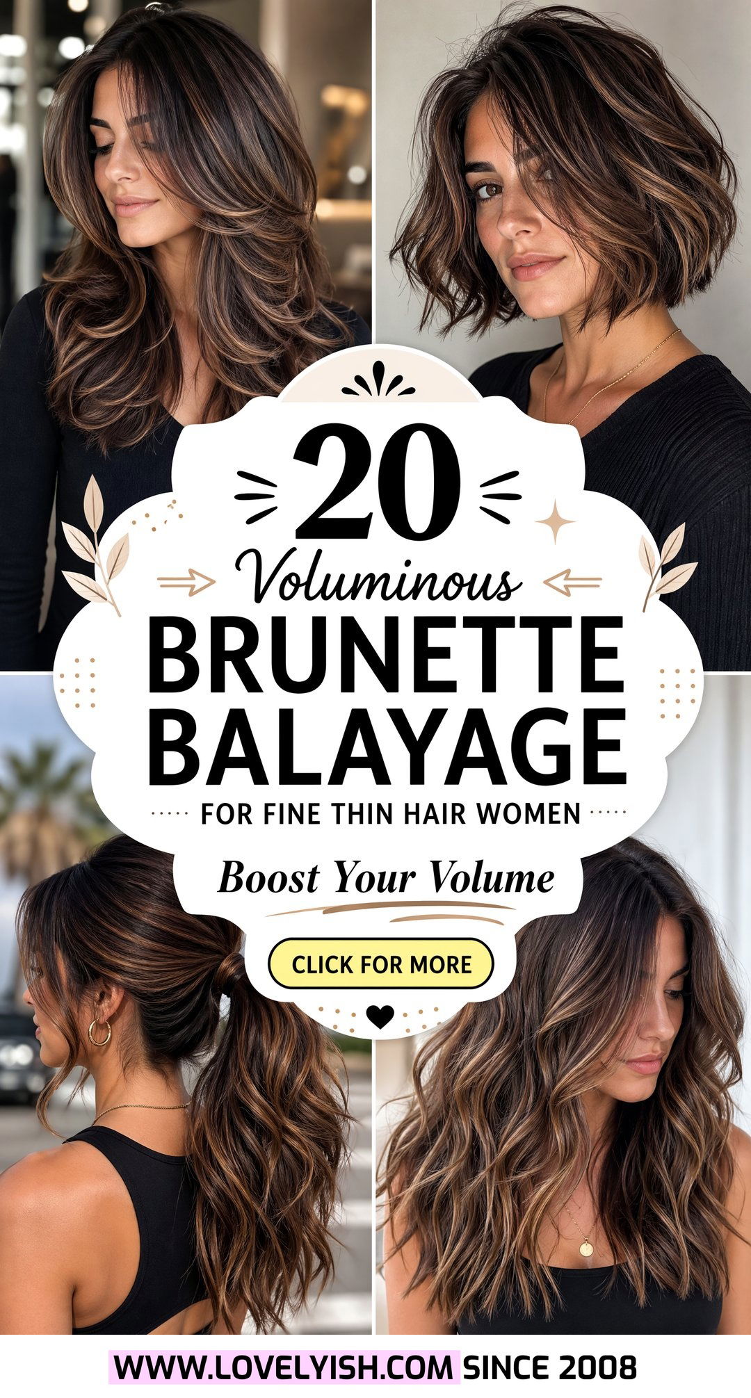 20 Voluminous Brunette Balayage for Fine Thin Hair Women - 20 Voluminous Brunette Balayage for Fine Thin Hair Women