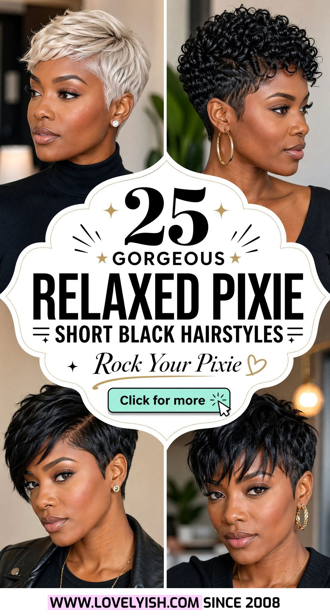 25 Gorgeous Relaxed Pixie Short Black Hairstyles for Women - 25 Gorgeous Relaxed Pixie Short Black Hairstyles for Women
