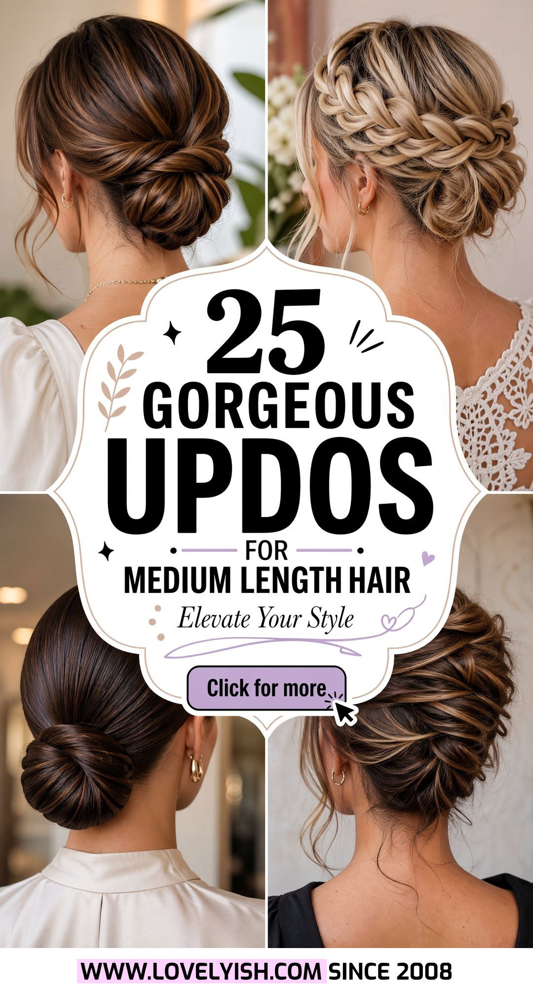 25 Gorgeous Updos for Medium Length Hair to Elevate Your Style - 25 Gorgeous Updos for Medium Length Hair to Elevate Your Style