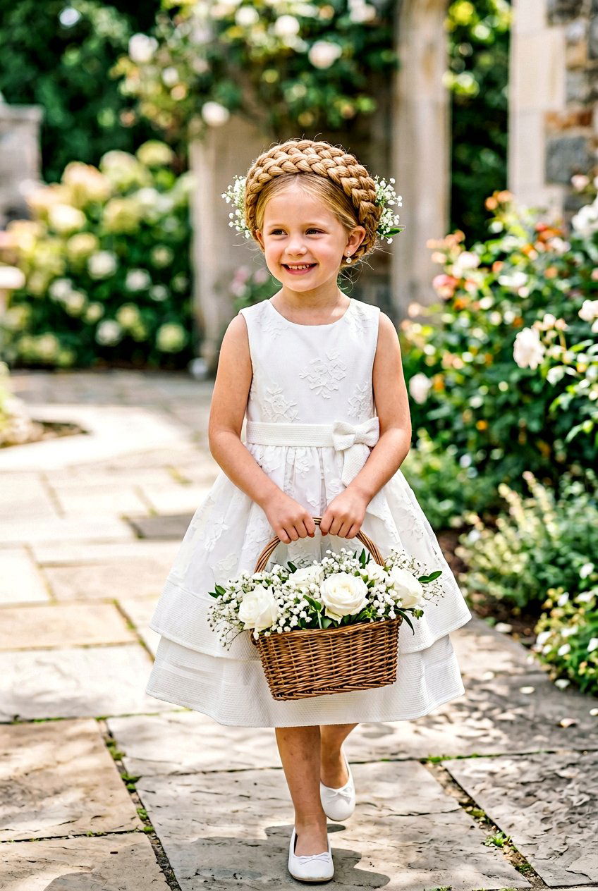4 strand braid crown flower girl - 20 flower girl braided crown - 20 flower girl braided crown