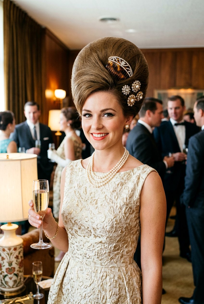 60s Beehive With Hair Accessories - 20 60s beehive hairstyle - 20 60s beehive hairstyle