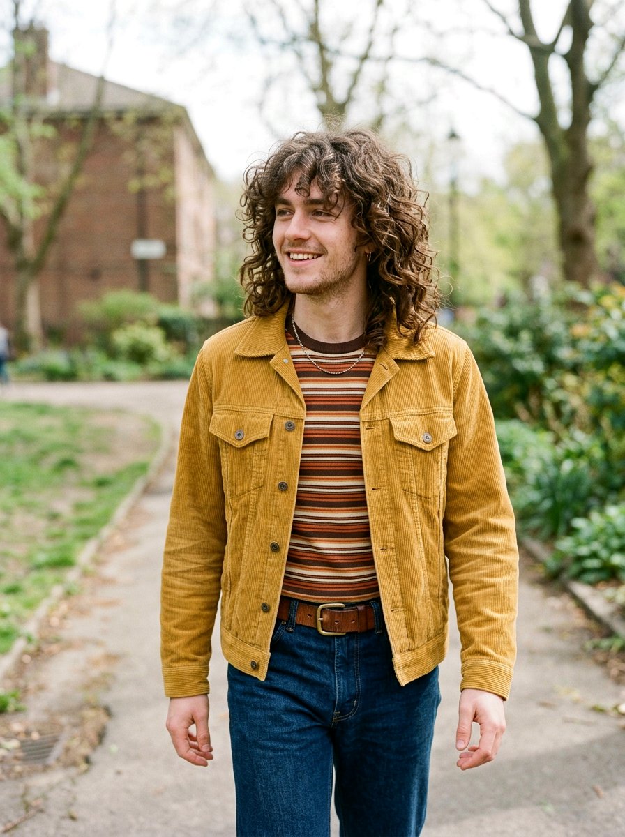 70s Retro Curly Wolf Cut - 20 wolf cut men curly hair - 20 wolf cut men curly hair