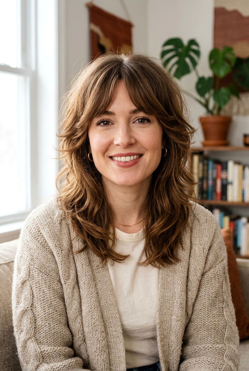 70s Shag With Curtain Fringe For Square Face - 20 70s shag with curtain fringe - 20 70s shag with curtain fringe