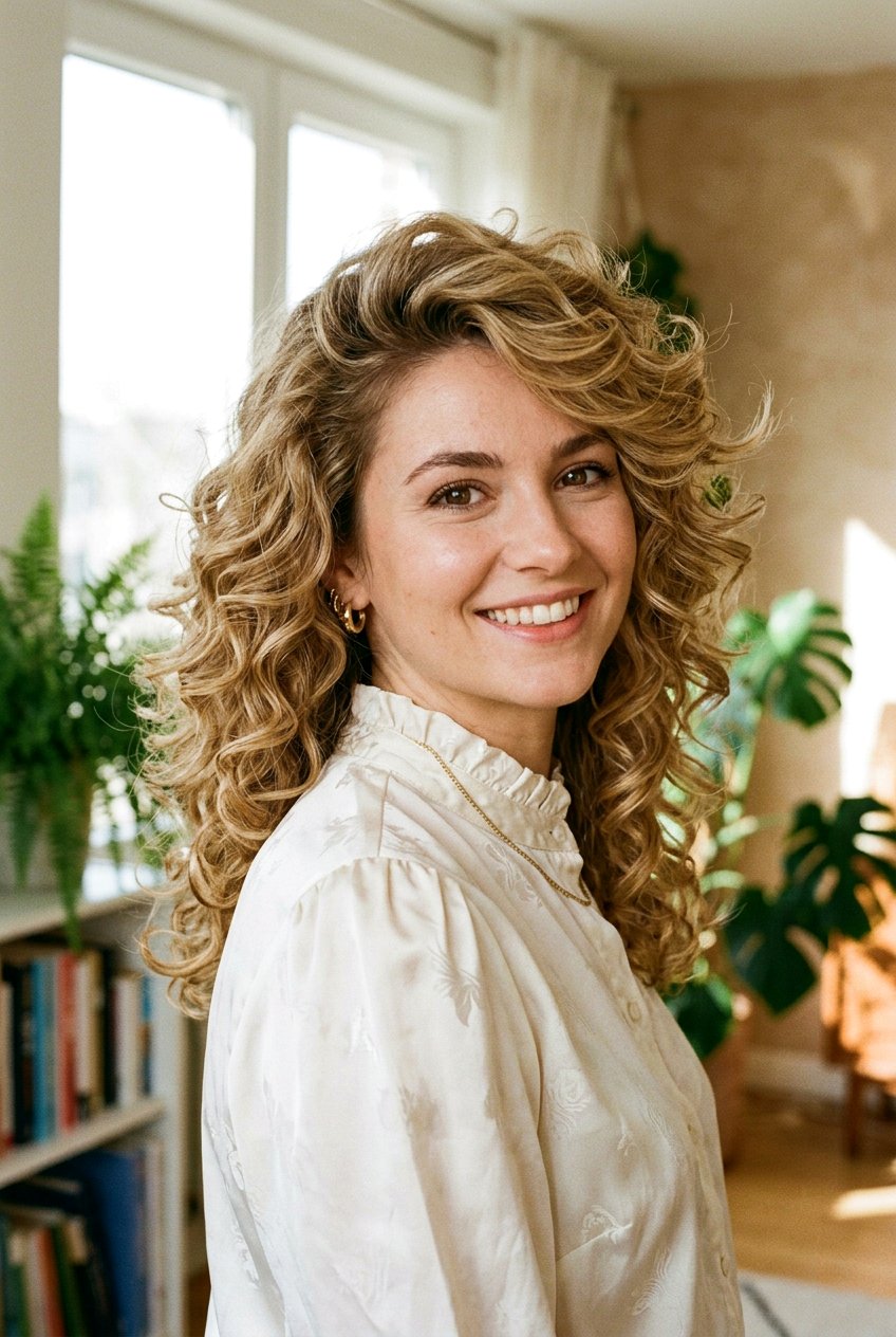 80s Curly Feathered Layers With Volume - 20 80s voluminous curls hairstyle - 20 80s voluminous curls hairstyle