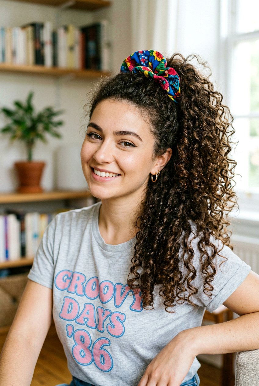 80s Curly Hair With Scrunchie Volume - 20 80s voluminous curls hairstyle - 20 80s voluminous curls hairstyle
