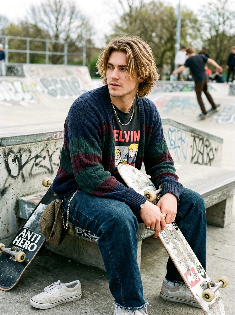 90s Nostalgia Skater Cut - 20 skater curtain haircut men - 20 skater curtain haircut men