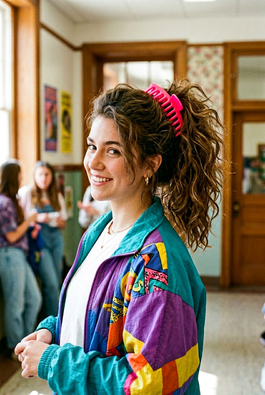 90s Vintage Banana Clip Ponytail - 20 banana clip ponytail hairstyle - 20 banana clip ponytail hairstyle