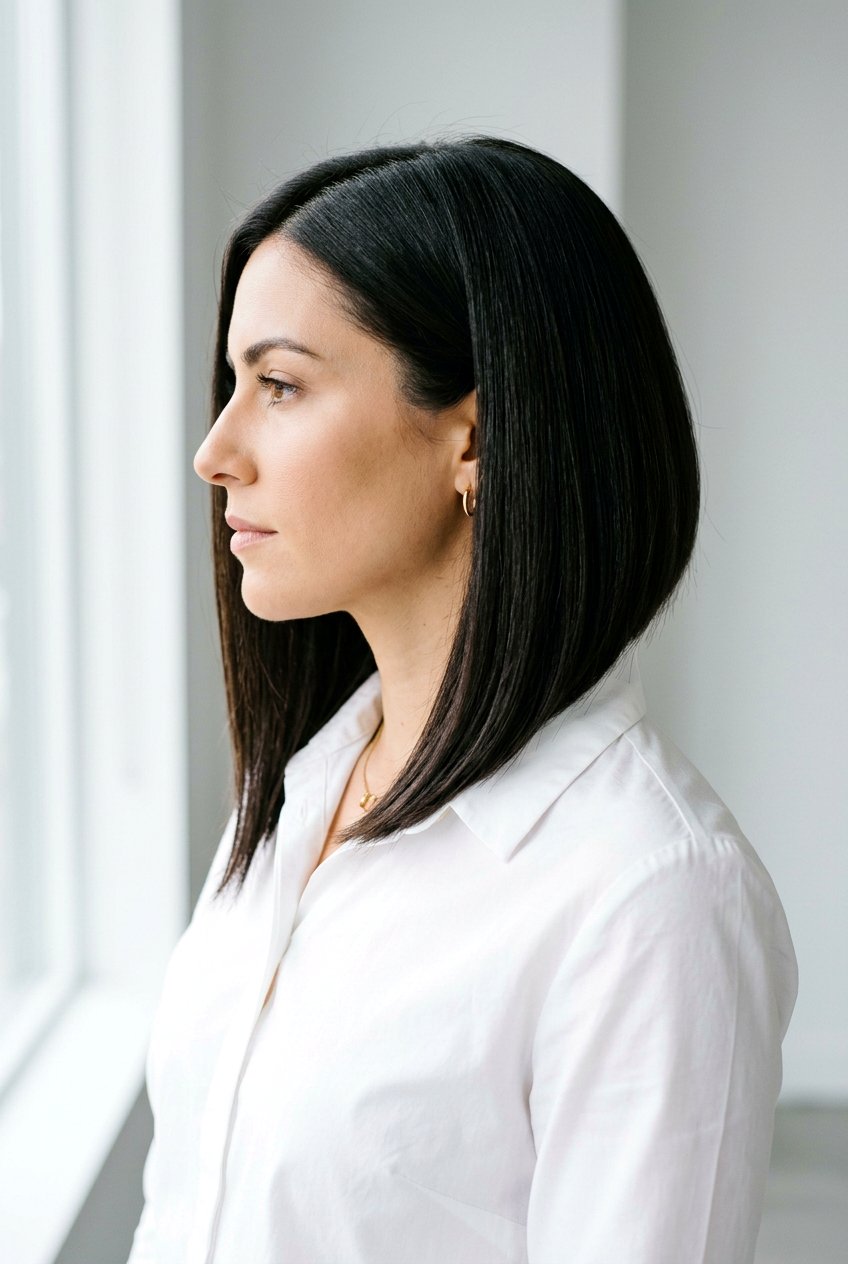 A Line Angled Lob Thick Hair - 20 angled lob for thick hair - 20 angled lob for thick hair