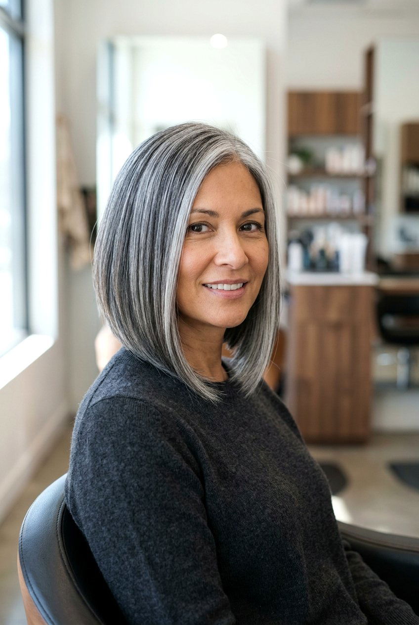 A Line Gray Bob - 20 gray bob hairstyles - 20 gray bob hairstyles