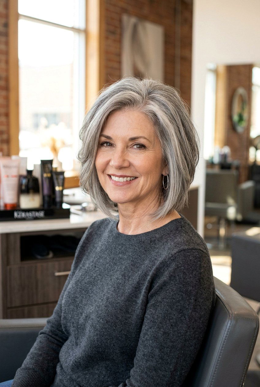 A Line Layered Bob - 20 layered bob for women over 50 - 20 layered bob for women over 50