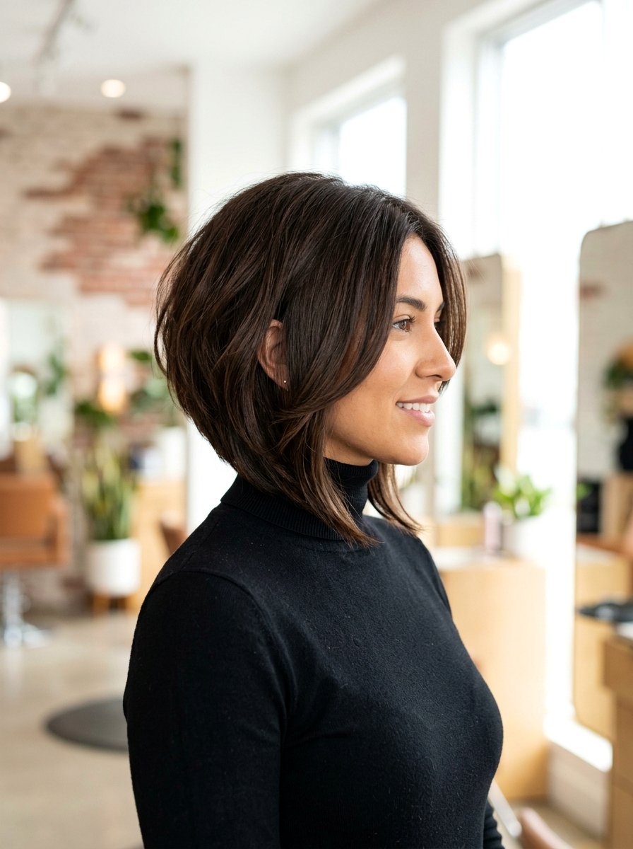 A Line Layered Bob For High Porosity Hair - 20 layered haircut for high porosity hair - 20 layered haircut for high porosity hair