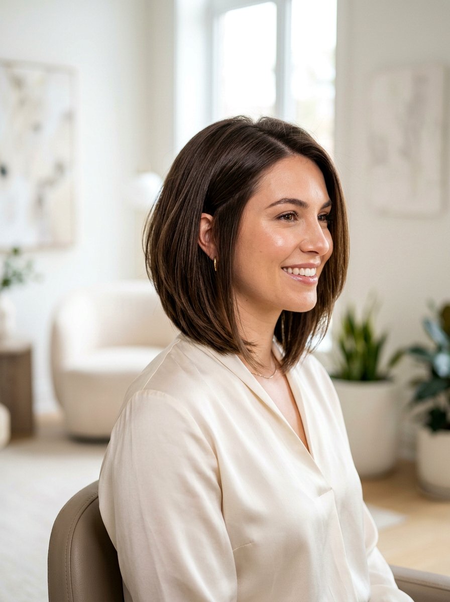 A Line Layered Chin Length Bob - 20 layered chin length bob with volume - 20 layered chin length bob with volume