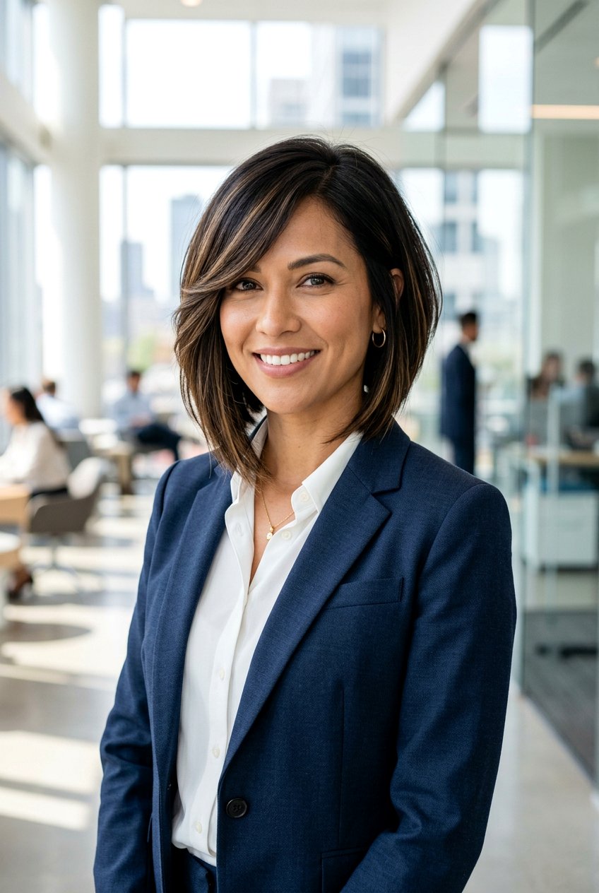 A Line Medium Bob With Side Bangs - 20 low maintenance medium haircut with bangs - 20 low maintenance medium haircut with bangs