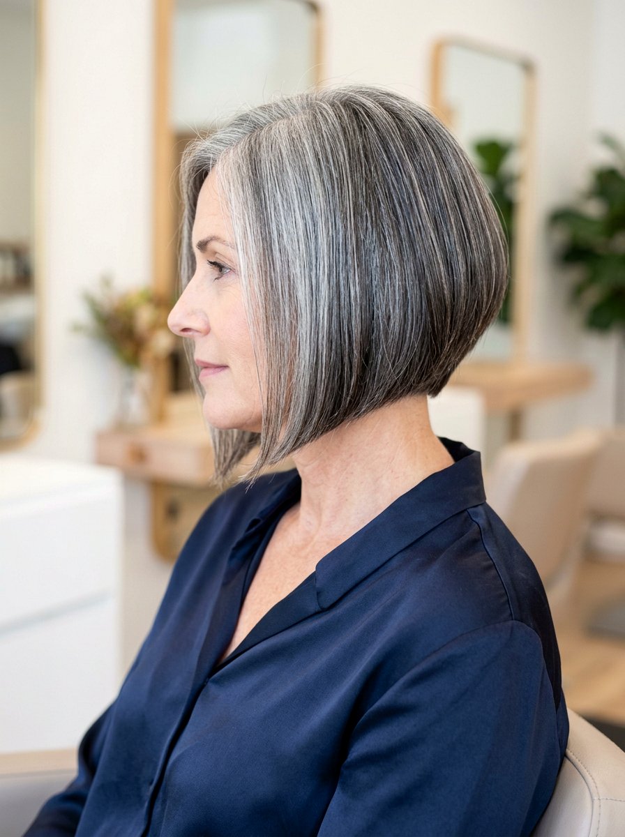 A Line Salt And Pepper Bob - 20 salt and pepper bob for older women - 20 salt and pepper bob for older women