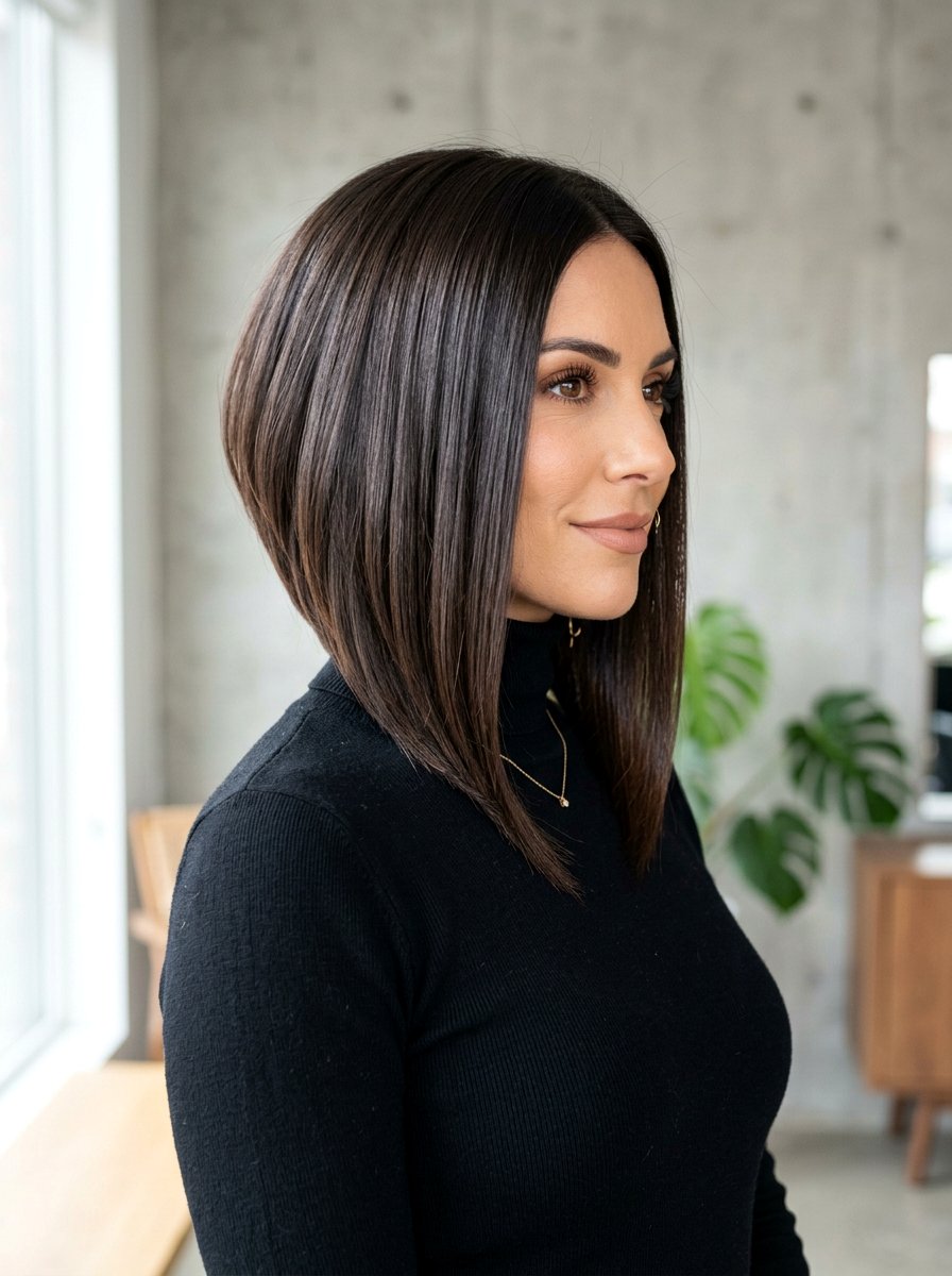 A Line Silk Press Bob - 20 silk press bob for fine hair - 20 silk press bob for fine hair