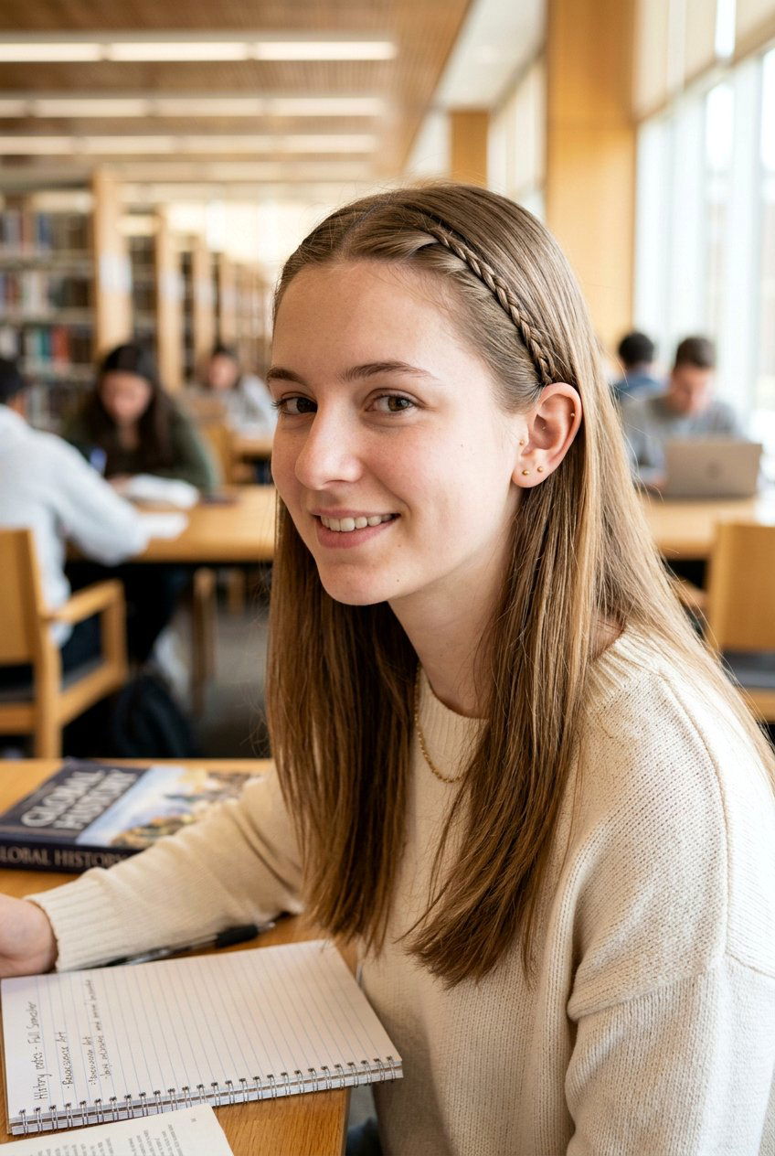 Accent Braid Headband Look - 20 school hairstyle with headband braid - 20 school hairstyle with headband braid