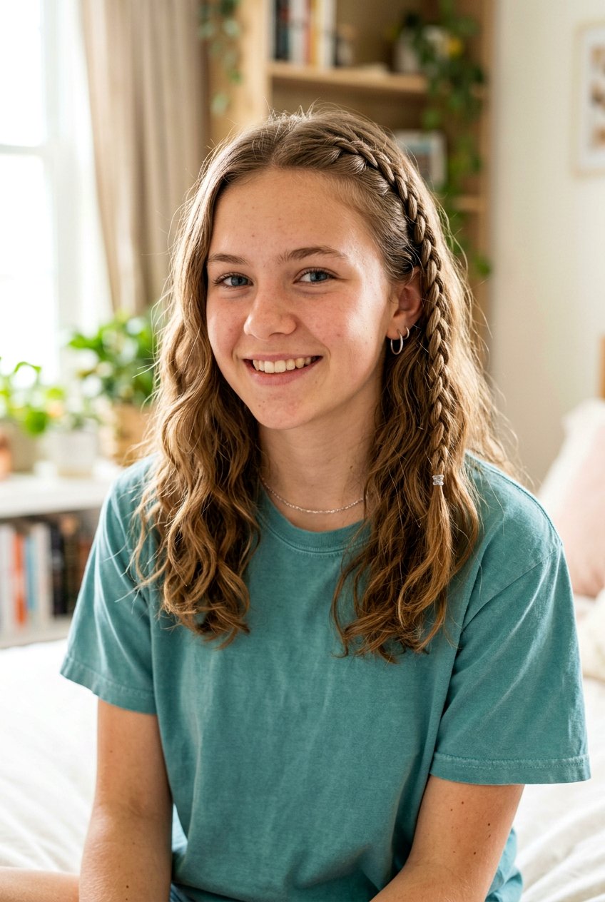 Accent Side Braid - 20 school hairstyle for teenage girls with medium hair - 20 school hairstyle for teenage girls with medium hair