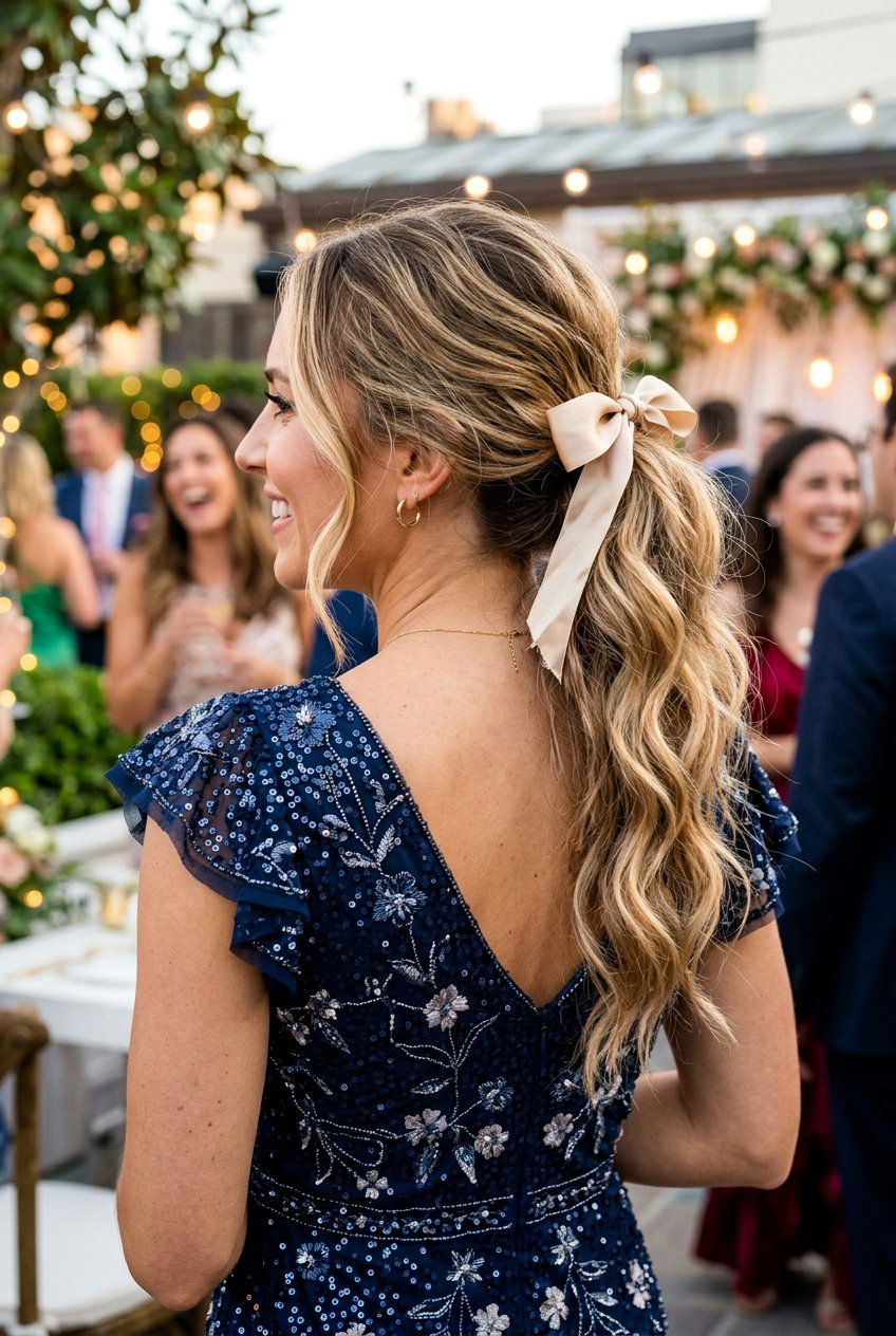 Accessorized Beach Waves Ponytail - 20 beach waves ponytail hairstyle - 20 beach waves ponytail hairstyle