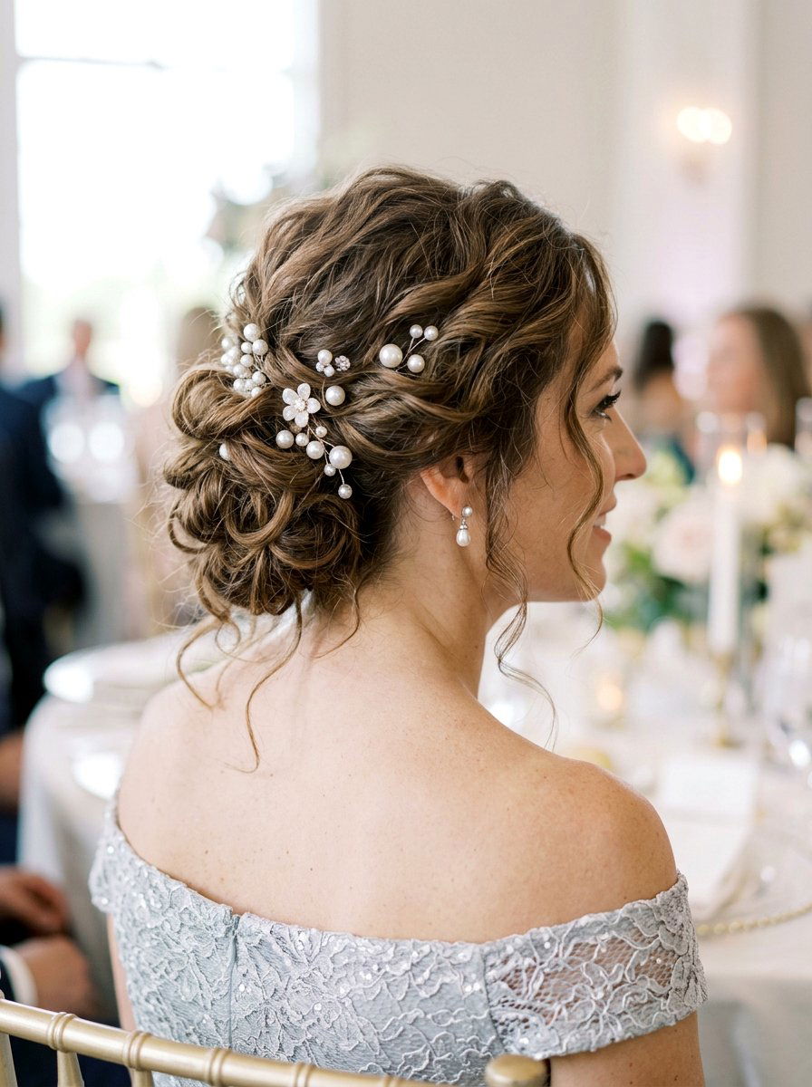 Accessorized Loose Updo - 20 party hairstyle for off shoulder dress - 20 party hairstyle for off shoulder dress