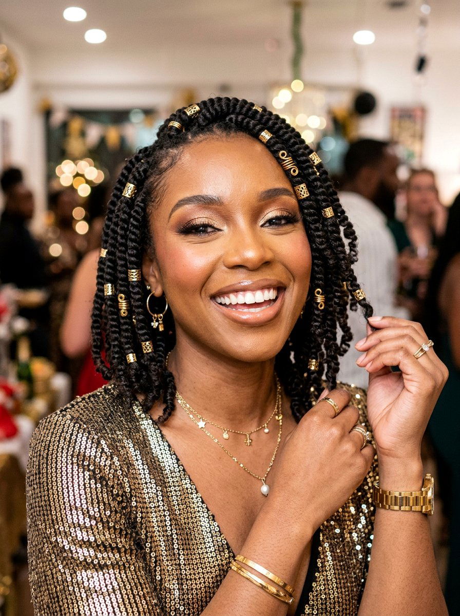 Accessorized Spring Twist Bob - 20 spring twists bob hairstyle - 20 spring twists bob hairstyle