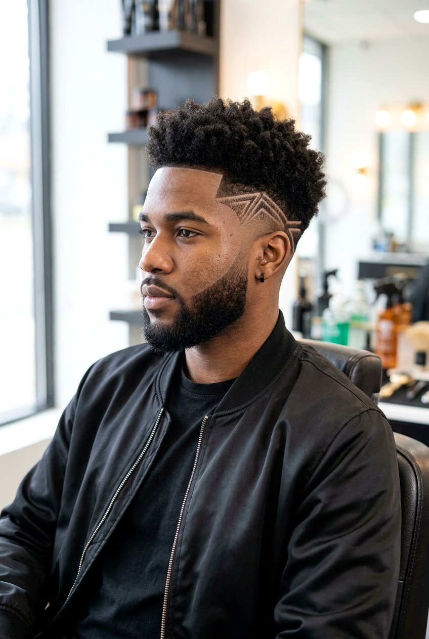 Afro Burst Fade Hair Design - 20 afro burst fade haircut men - 20 afro burst fade haircut men