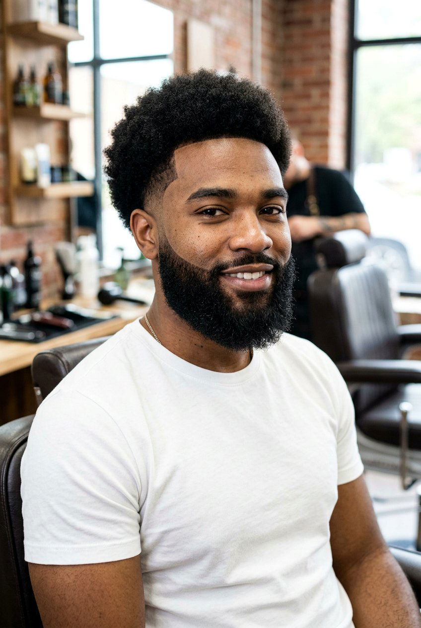 Afro Burst Fade With Beard - 20 afro burst fade haircut men - 20 afro burst fade haircut men