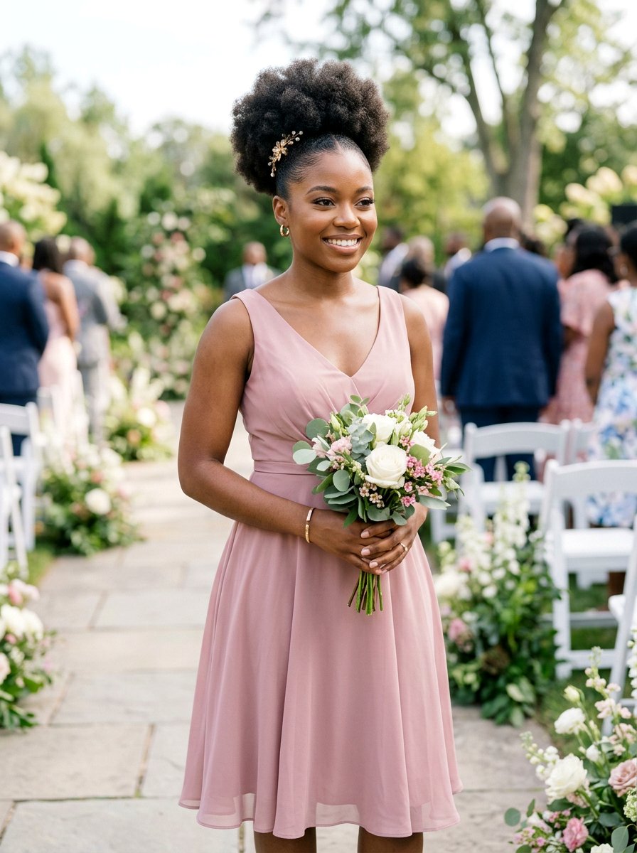 Afro Puff For Bridesmaids - 20 wedding hairstyles for black bridesmaids - 20 wedding hairstyles for black bridesmaids
