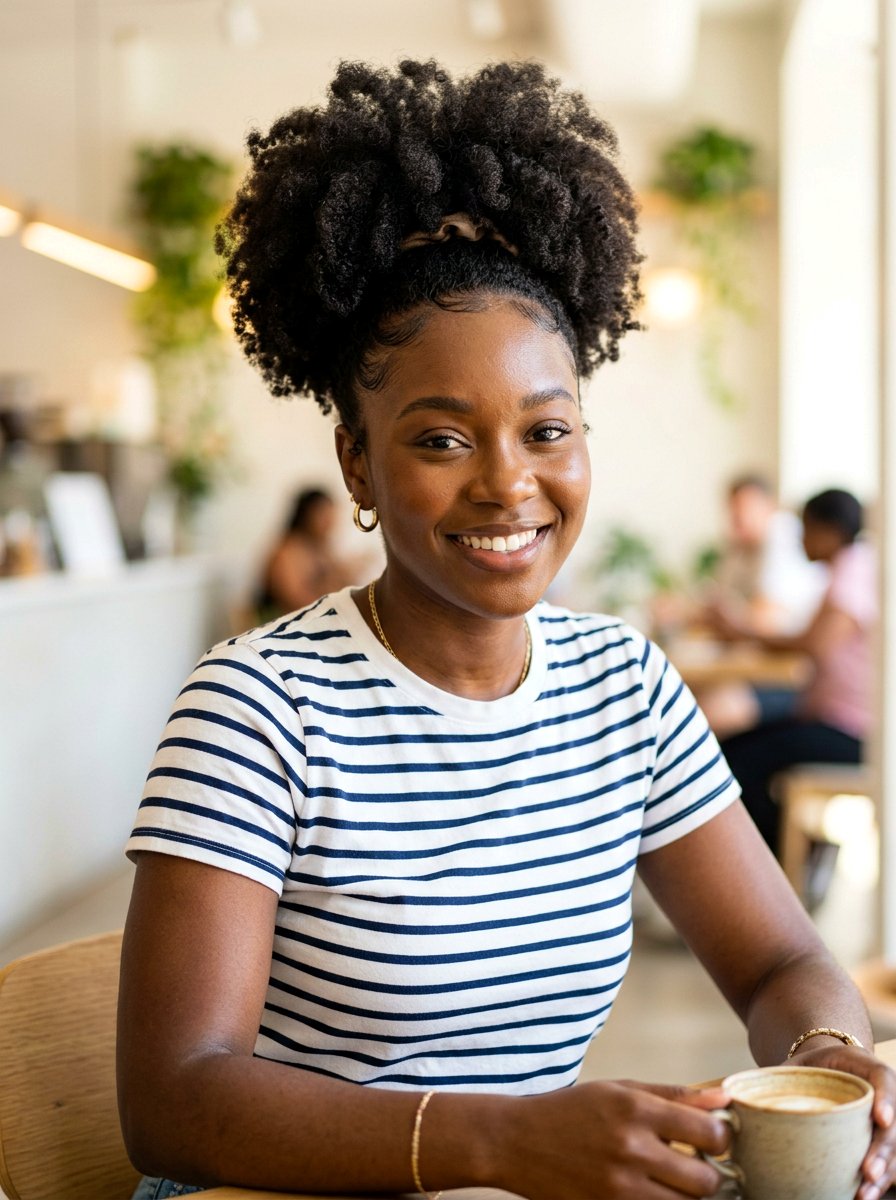 Afro Puff Ponytail - 20 ponytail hairstyles for black women - 20 ponytail hairstyles for black women