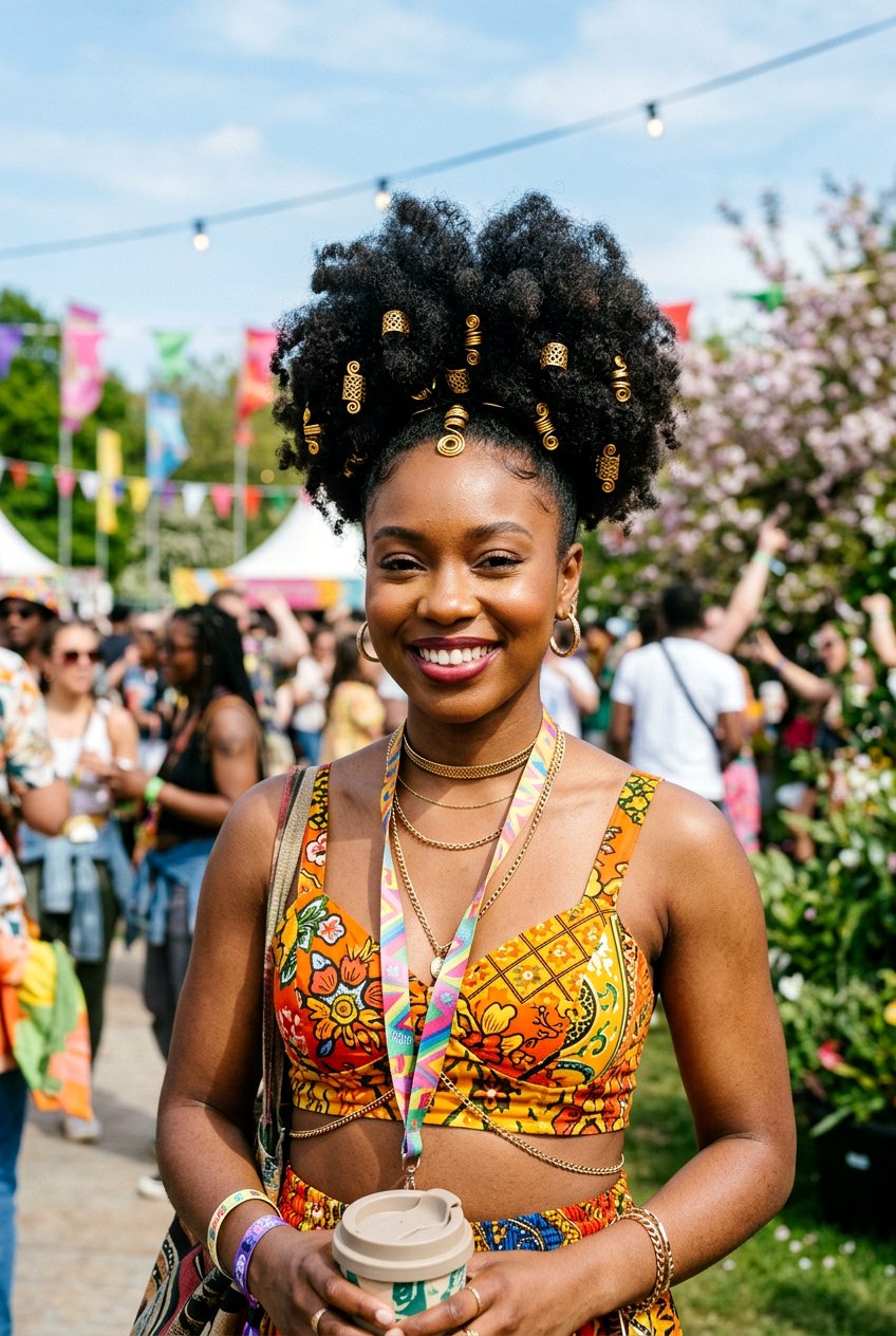 Afro Puff Ponytail With Hair Accessories - 20 natural puff ponytail hairstyle - 20 natural puff ponytail hairstyle