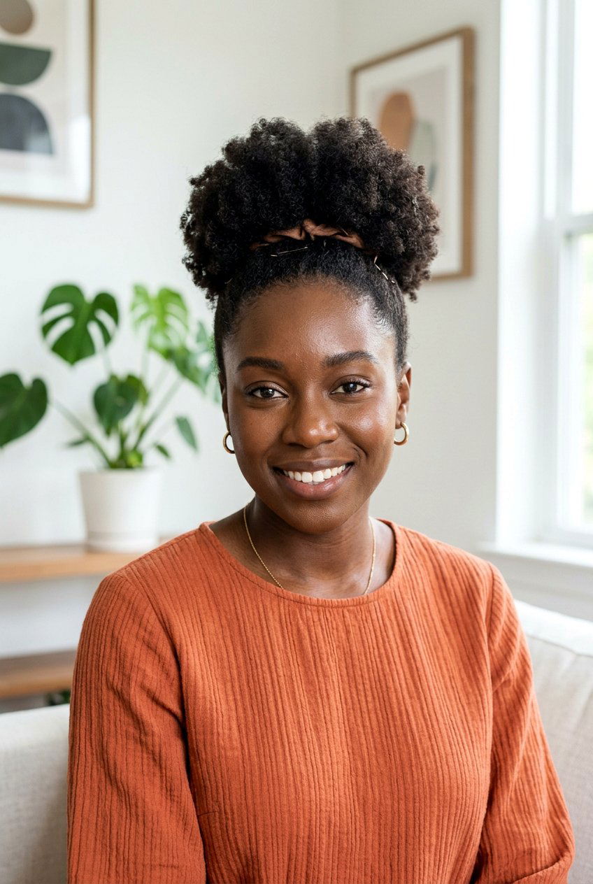 Afro Puff Protective Style on Short Natural Hair - 20 protective styles for short natural hair - 20 protective styles for short natural hair